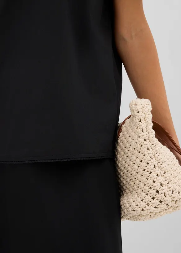 Bluse med broderi, bonprix