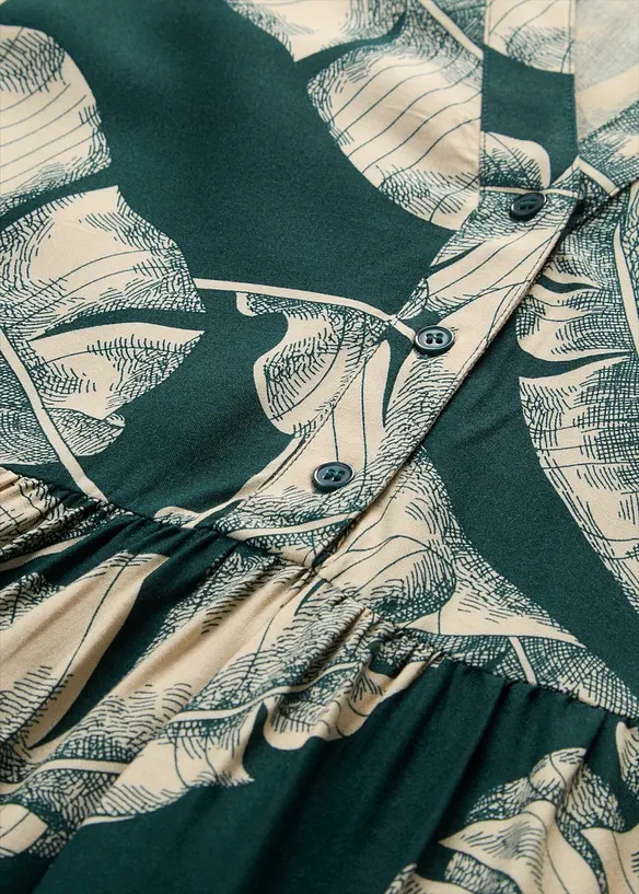 Midikjole i viskose med pent fall og kaftanstil, bonprix