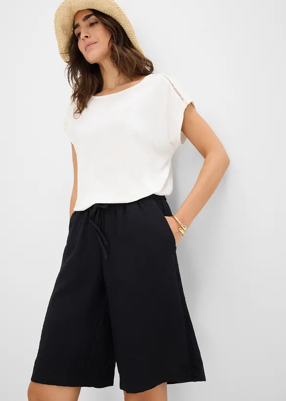 Pull on-bermudashorts i viskoseblanding, bonprix
