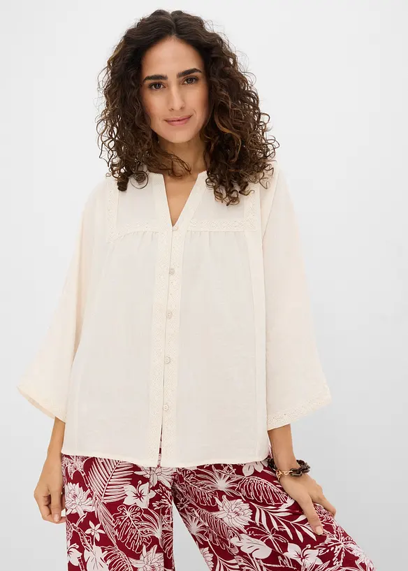 Bluse i viskoseblanding, bonprix