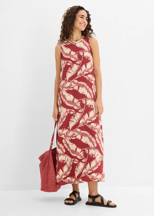 Vid kjole av viskosemiks med allover print, bonprix