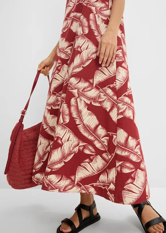 Vid kjole av viskosemiks med allover print, bonprix