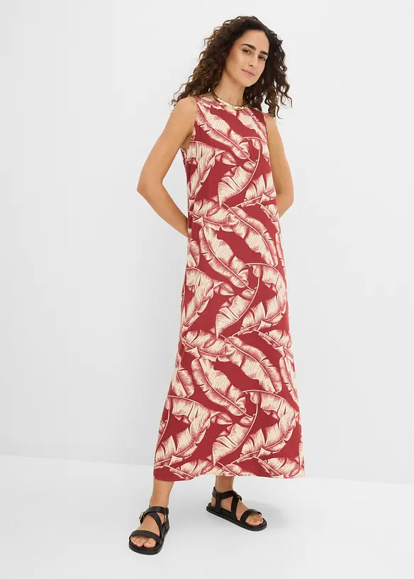 Vid kjole av viskosemiks med allover print, bonprix