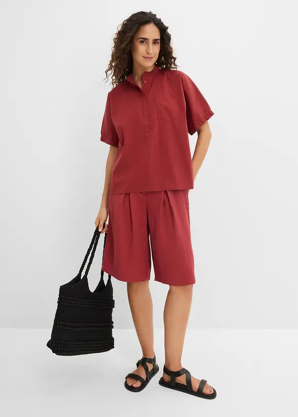 Kortermet bluse med lave skulders&oslash;mmer, bonprix