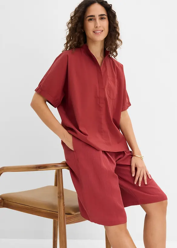 Kortermet bluse med lave skulders&oslash;mmer, bonprix