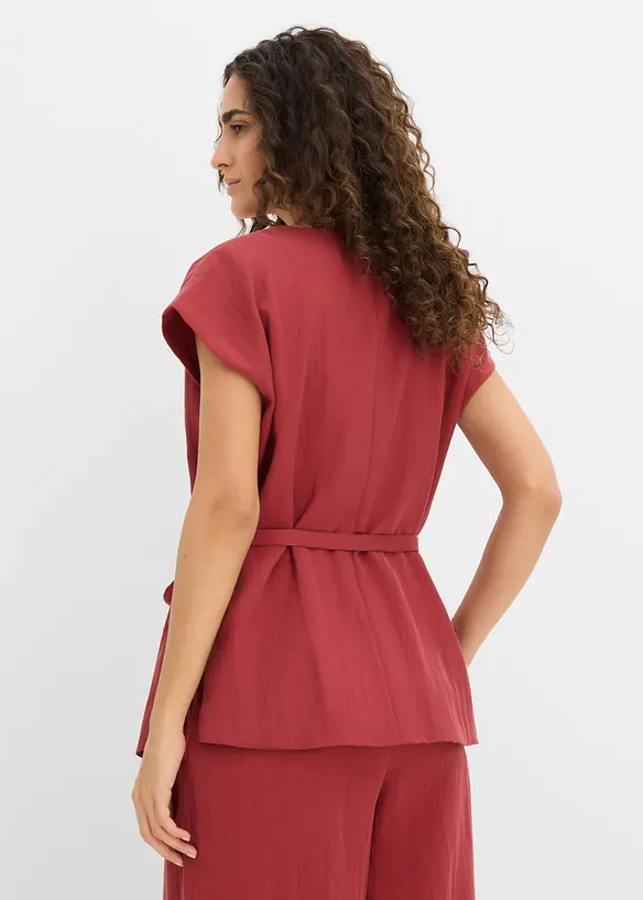 Vest i viskoseblanding med knytebelte, bonprix