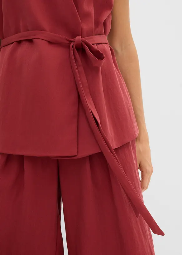 Vest i viskoseblanding med knytebelte, bonprix