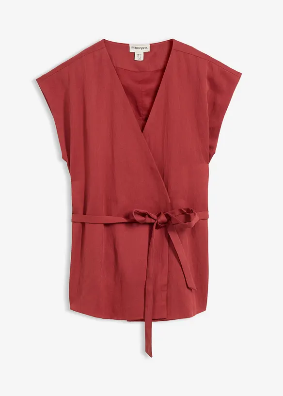 Vest i viskoseblanding med knytebelte, bonprix