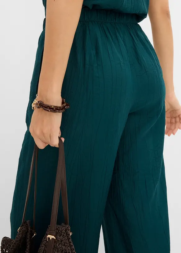 Bukse i pliss&eacute; look av viskosemiks, bonprix