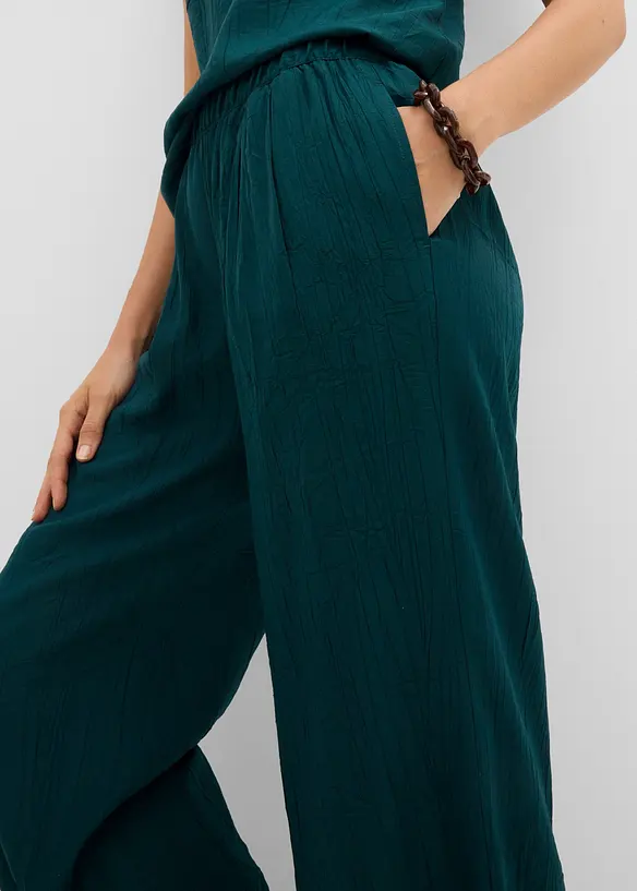 Bukse i pliss&eacute; look av viskosemiks, bonprix