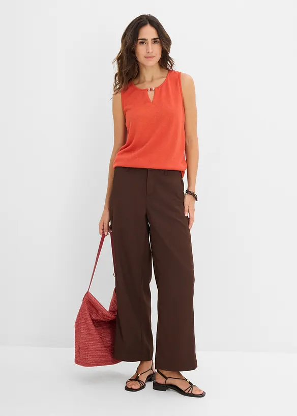 Strikket topp med perlepynt, bonprix