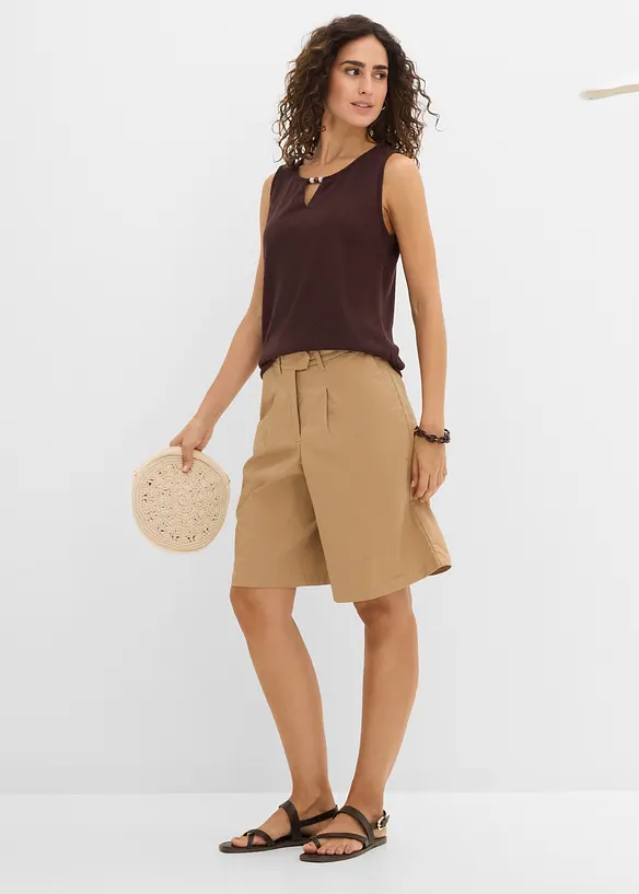 Strikket topp med perlepynt, bonprix