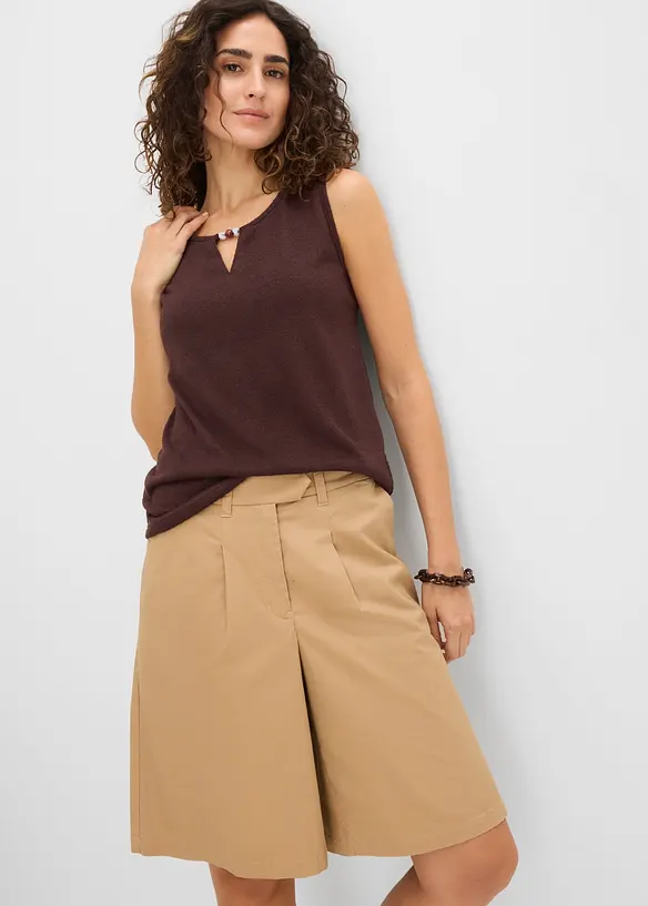 Strikket topp med perlepynt, bonprix