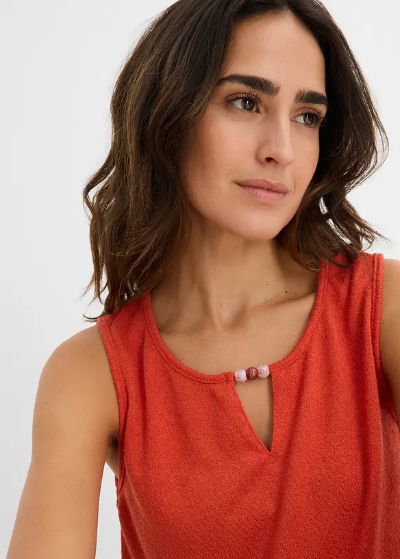 Strikket topp med perlepynt, bonprix