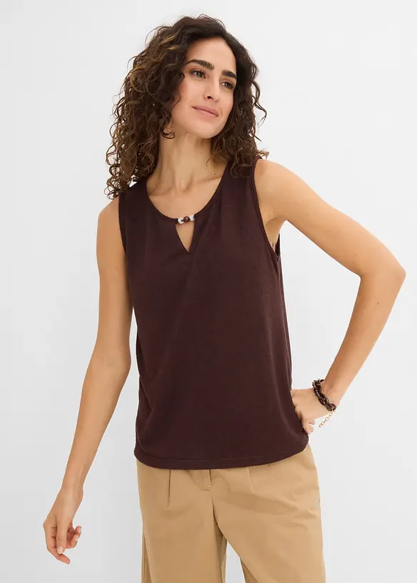 Strikket topp med perlepynt, bonprix