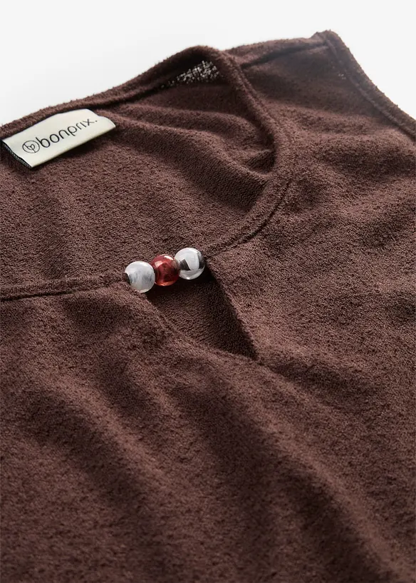 Strikket topp med perlepynt, bonprix