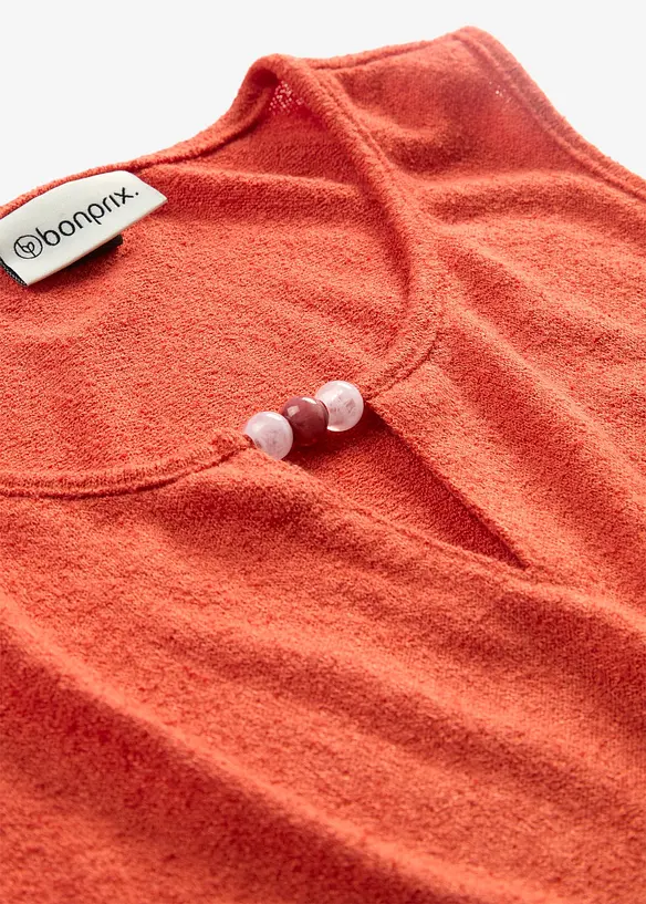 Strikket topp med perlepynt, bonprix
