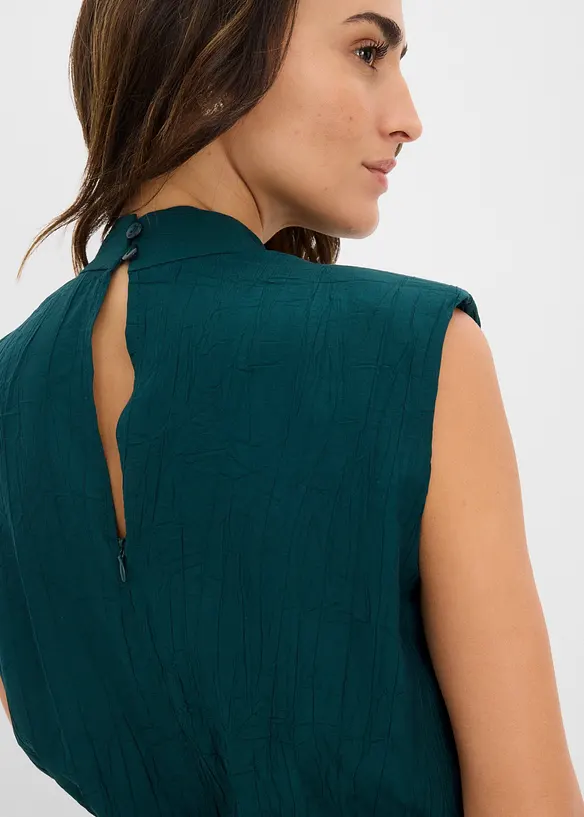 Jumpsuit i viskose med fin krage, bonprix