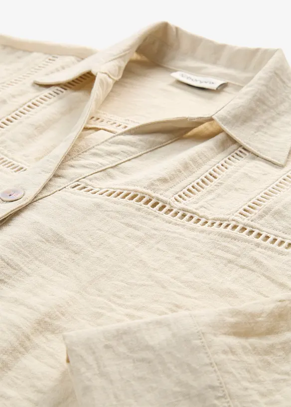 Skjorte i viskoseblanding, bonprix