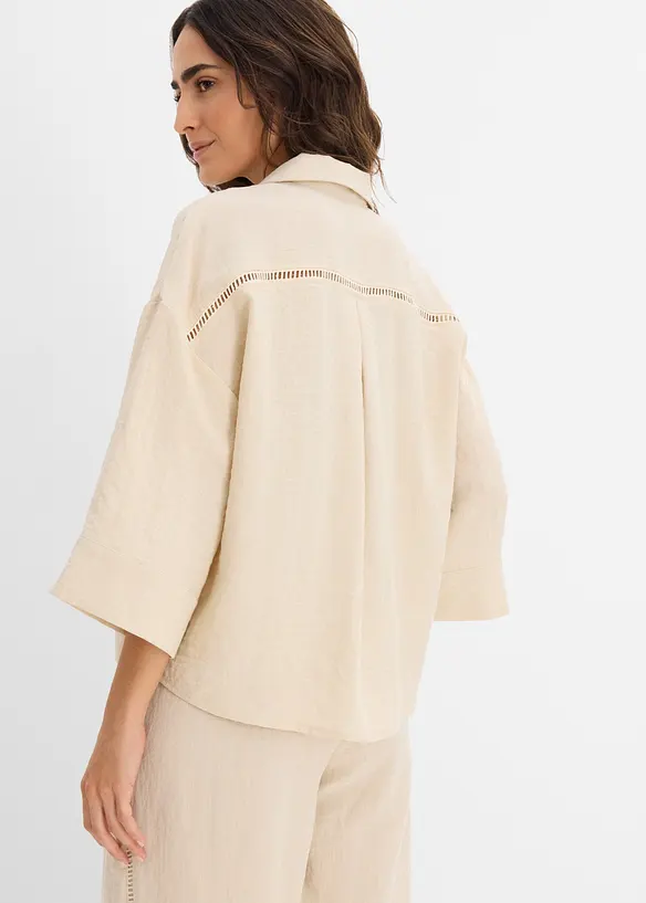 Skjorte i viskoseblanding, bonprix