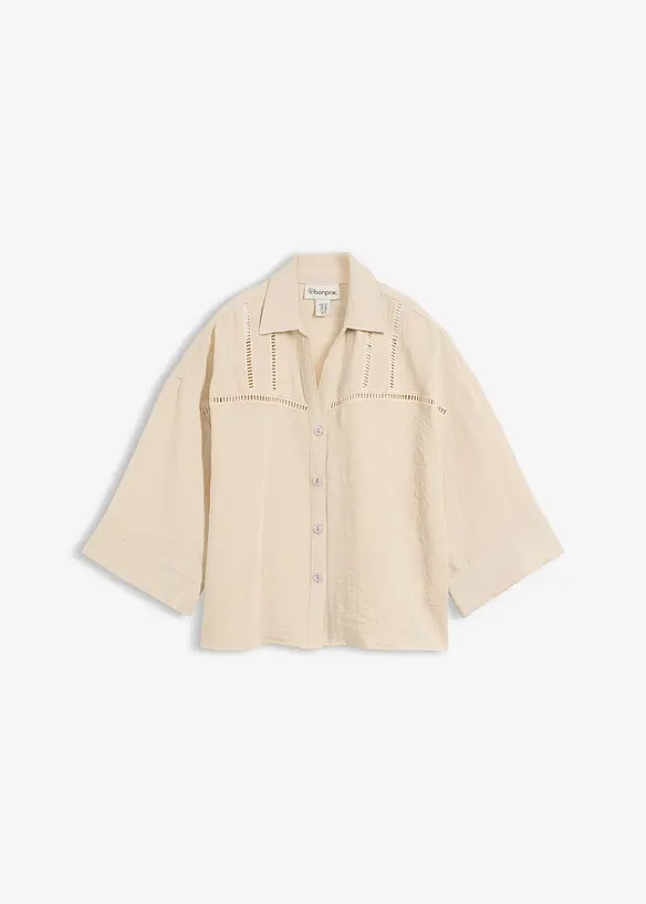 Skjorte i viskoseblanding, bonprix