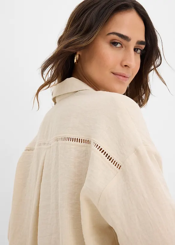 Skjorte i viskoseblanding, bonprix