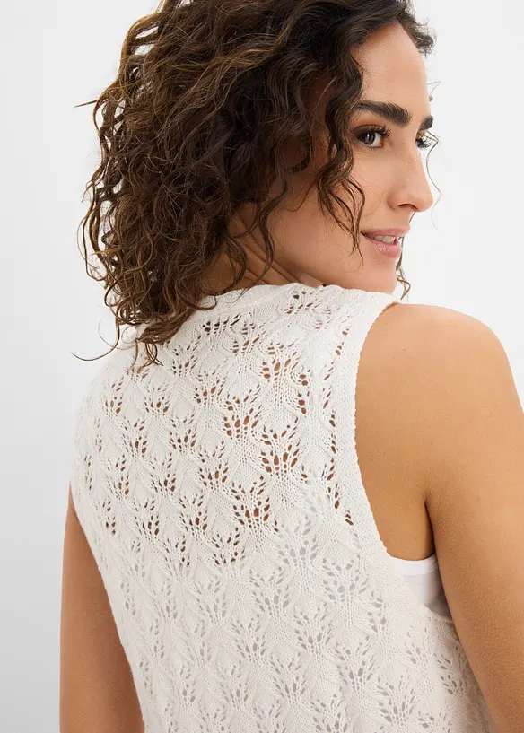 Strikkevest med hullstrikk, bonprix