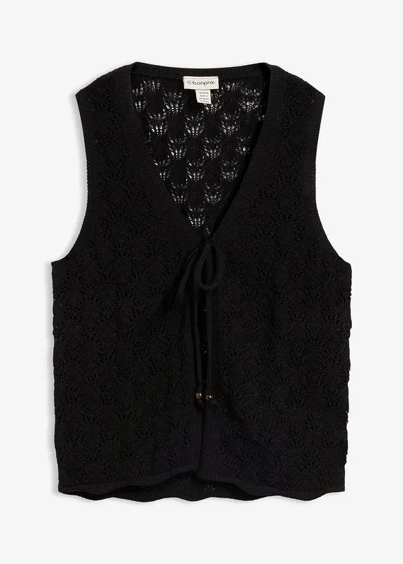 Strikkevest med hullstrikk, bonprix