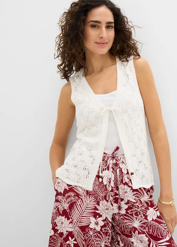 Strikkevest med hullstrikk, bonprix