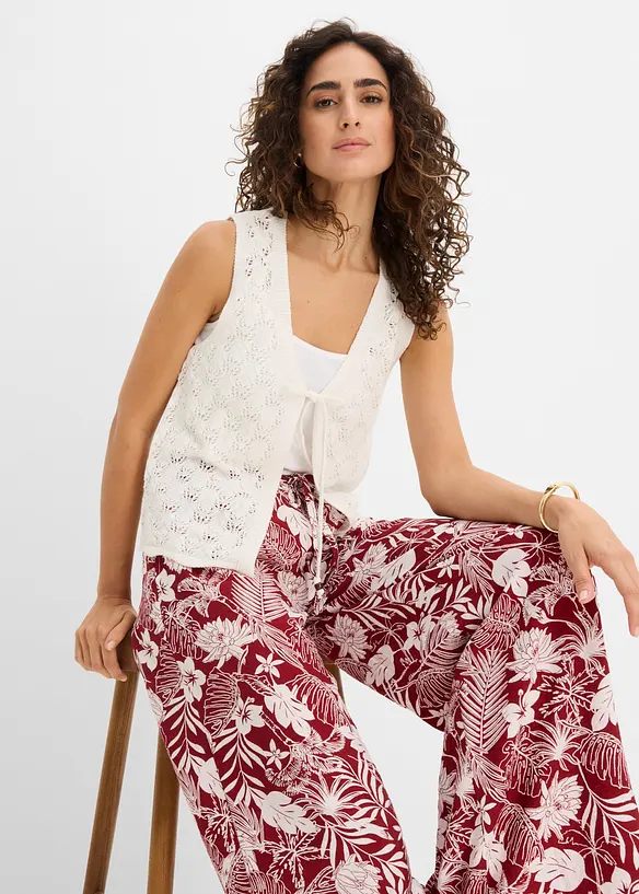 Strikkevest med hullstrikk, bonprix