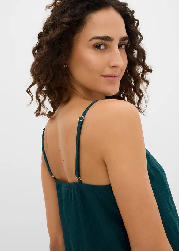 Topp med pliss&eacute; look av viskosemiks, bonprix