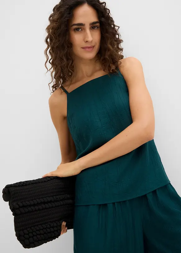 Topp med pliss&eacute; look av viskosemiks, bonprix