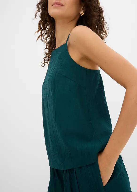 Topp med pliss&eacute; look av viskosemiks, bonprix