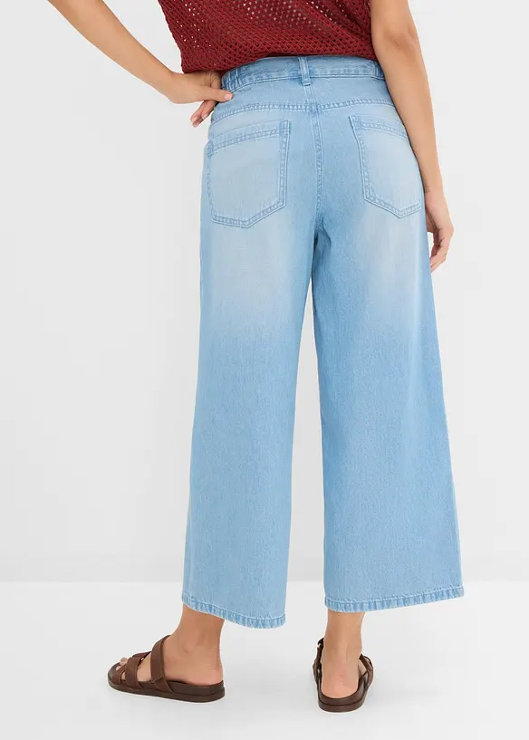 Wide Leg-jeans Mid Waist, komfortlinning, bonprix