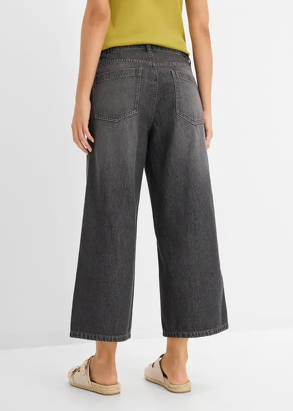 Wide Leg-jeans Mid Waist, komfortlinning, bonprix