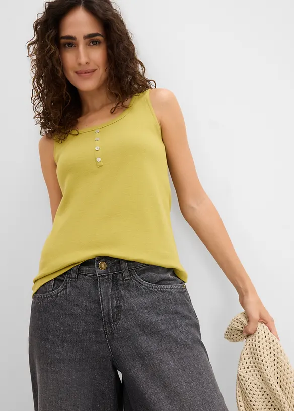 Wide Leg-jeans Mid Waist, komfortlinning, bonprix