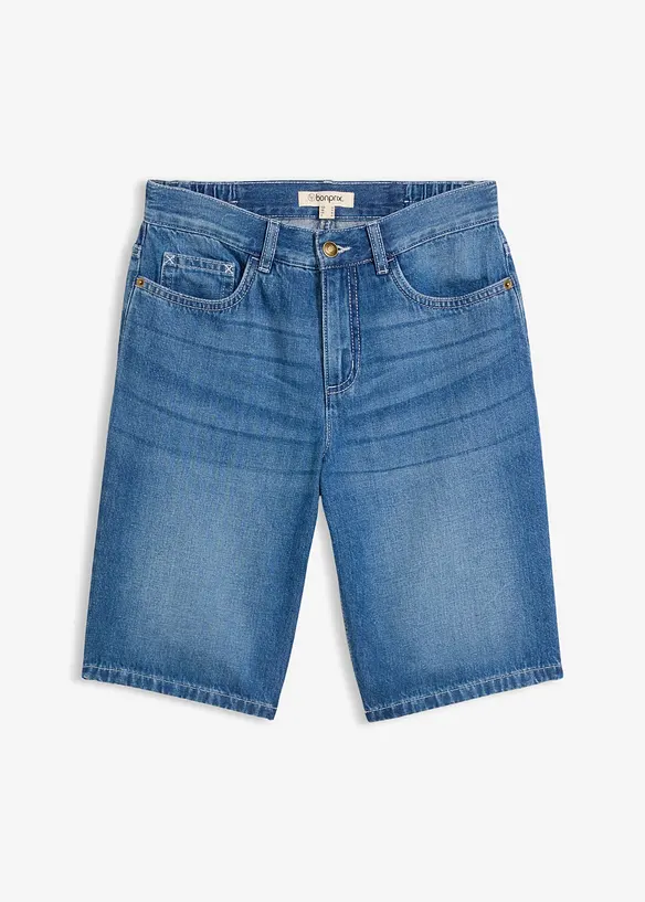 Bermudashorts i denim Mid Waist, komfortlinning, bonprix