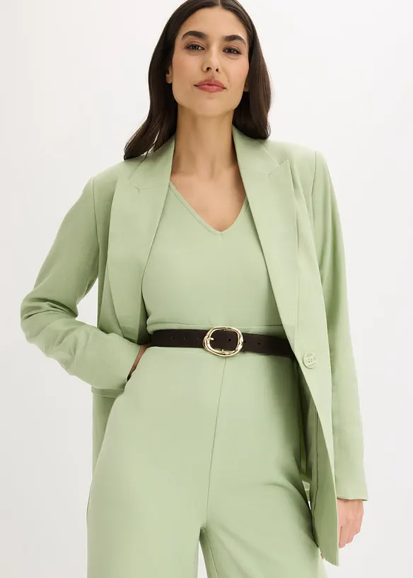 Belte i semsket skinn med blank spenne, bonprix