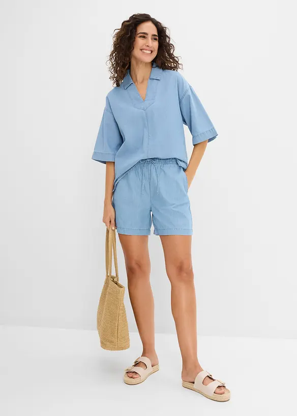 Denimshorts Mid Waist, komfortlinning, bonprix