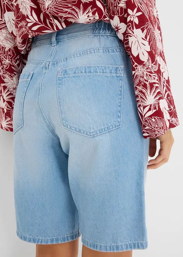 Bermudashorts i denim Mid Waist, komfortlinning, bonprix