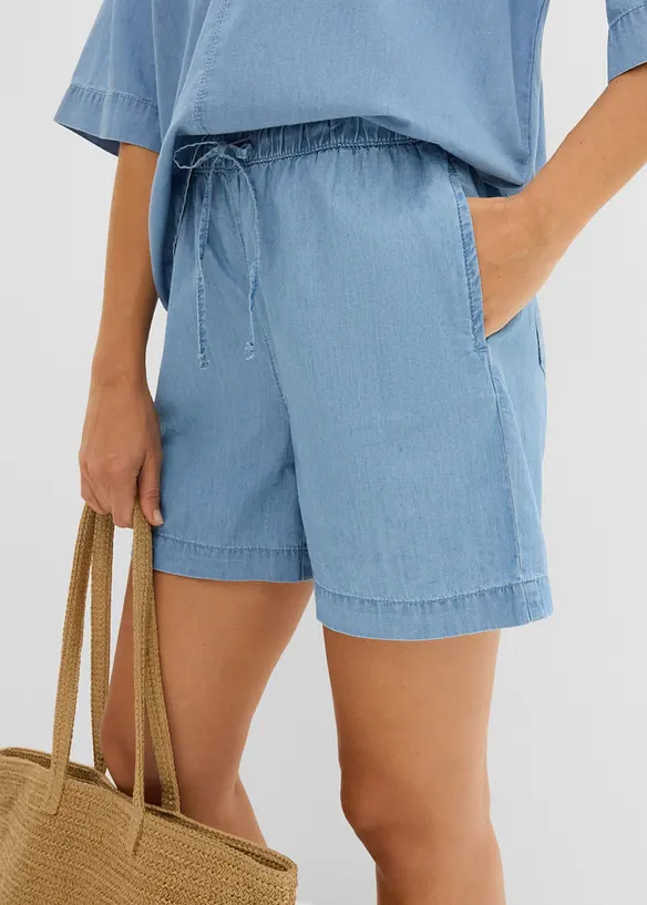 Denimshorts Mid Waist, komfortlinning, bonprix