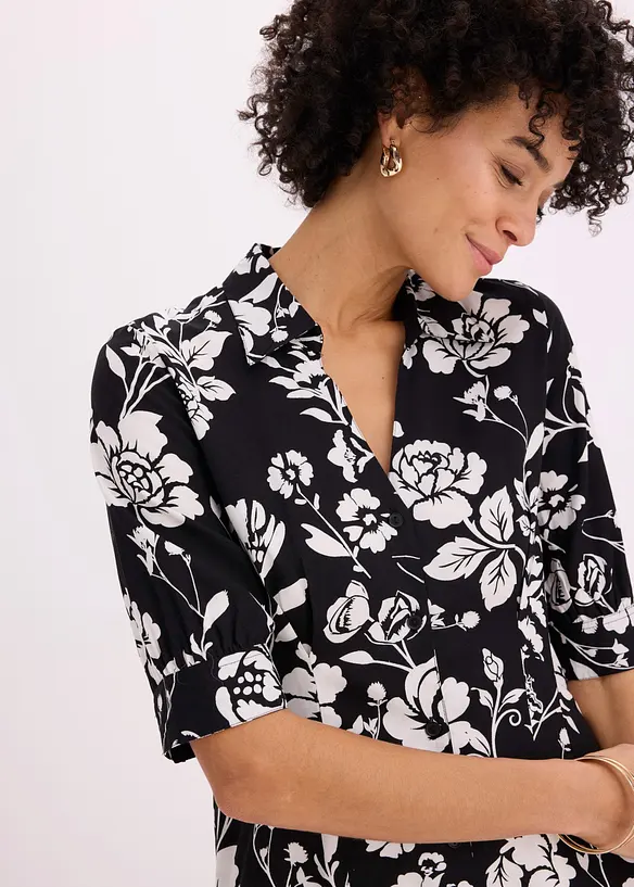 Skjortekjole i viskose med pent fall, bonprix