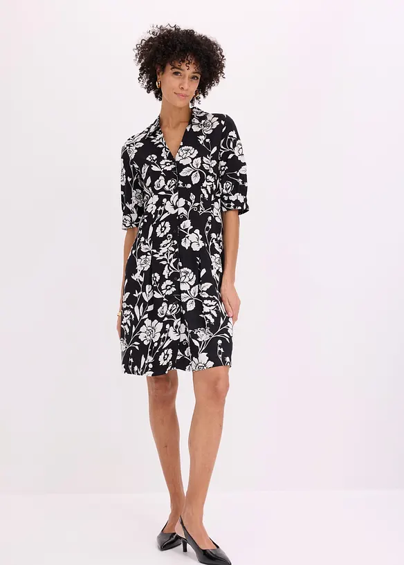 Skjortekjole i viskose med pent fall, bonprix