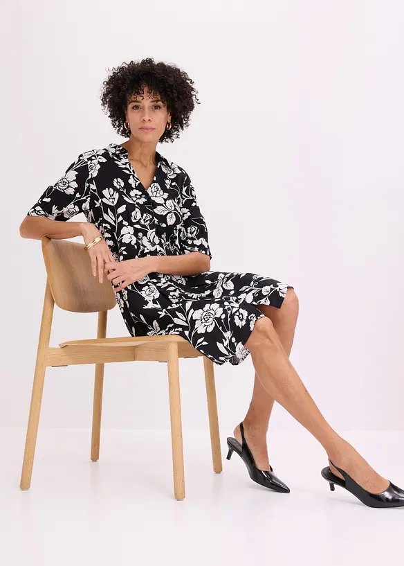 Skjortekjole i viskose med pent fall, bonprix