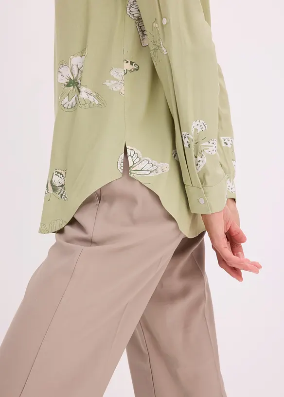 M&oslash;nstret bluse i viskose, bonprix