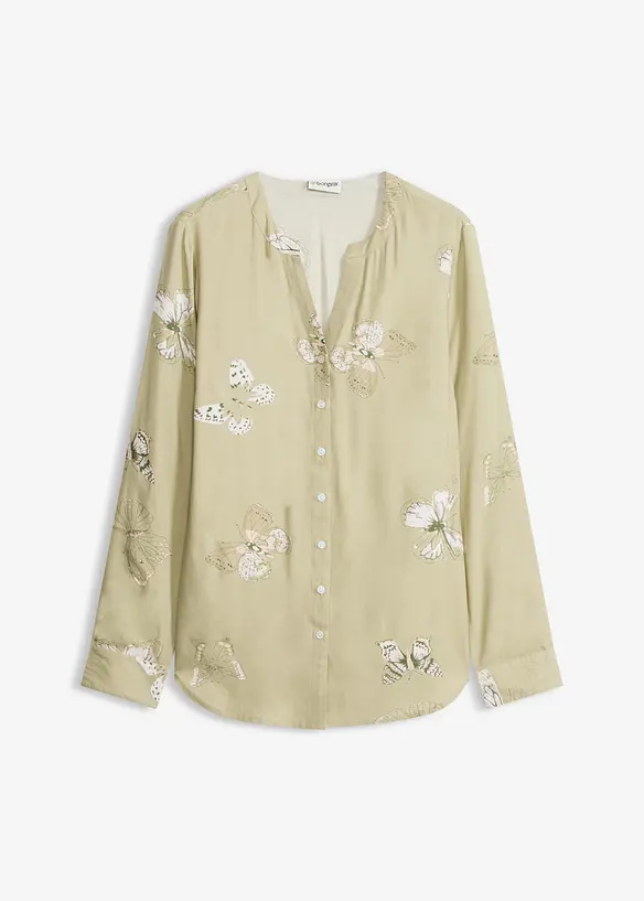 M&oslash;nstret bluse i viskose, bonprix