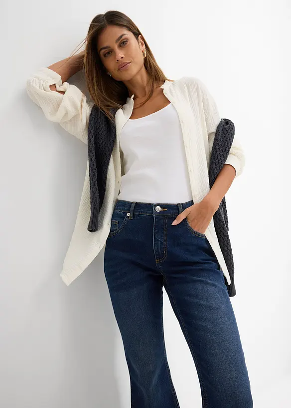 Flared jeans High Waist, cropped, bonprix