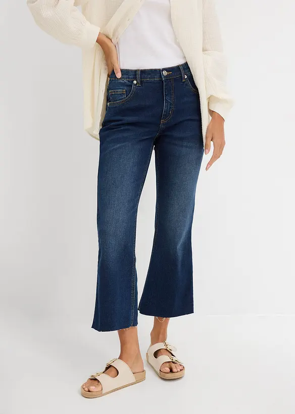 Flared jeans High Waist, cropped, bonprix