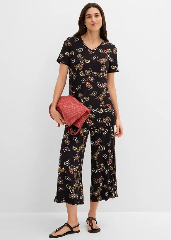 Topp og culotte i lett viskosemiks (2-delt sett), bonprix