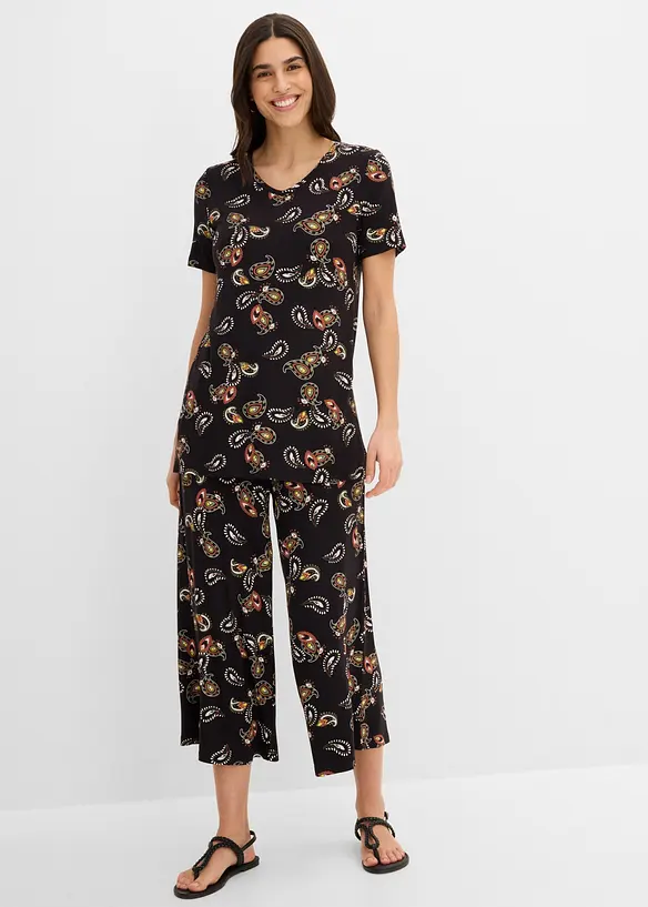Topp og culotte i lett viskosemiks (2-delt sett), bonprix